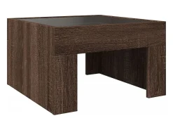 Mesa de centro con Infinity LED marrón roble 50x50x30 cm