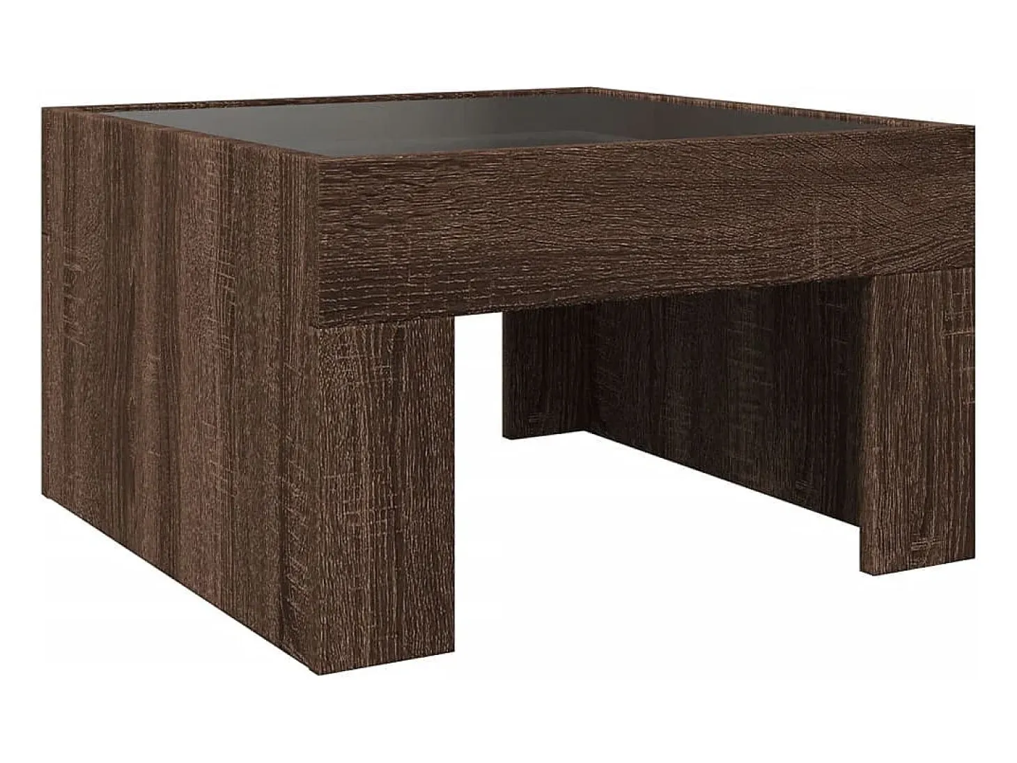 Mesa de centro con Infinity LED marrón roble 50x50x30 cm