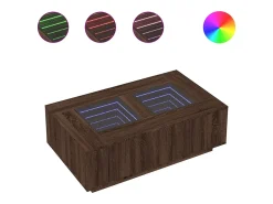 Mesa de centro con Infinity LED marrón roble 116x69x40 cm