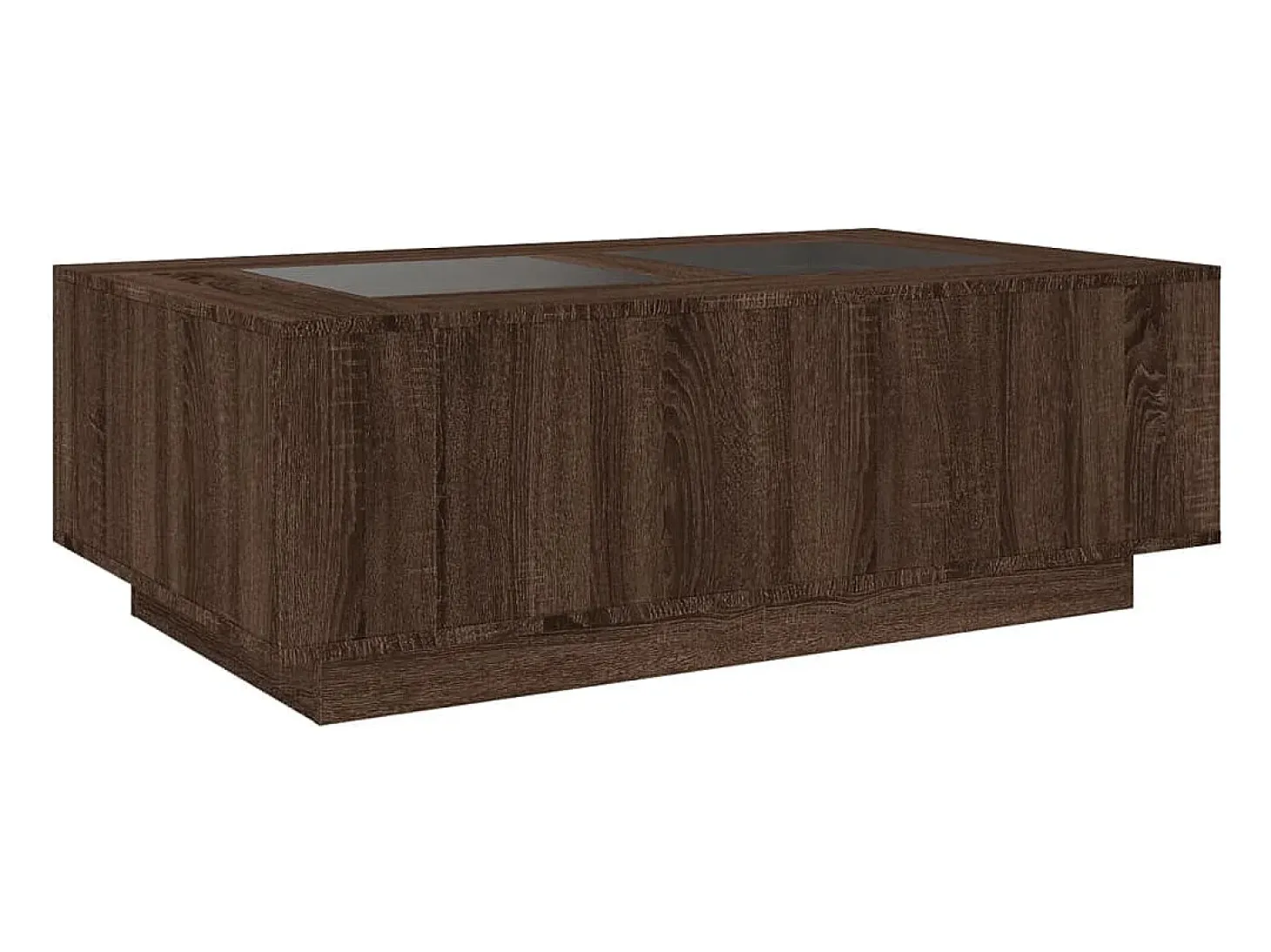 Mesa de centro con Infinity LED marrón roble 116x69x40 cm