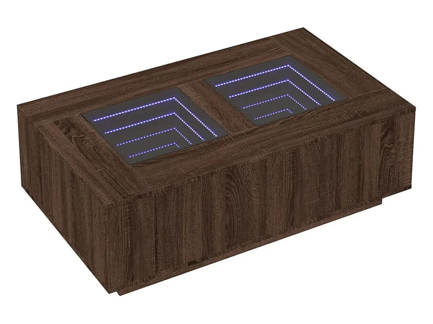 Mesa de centro con Infinity LED marrón roble 116x69x40 cm