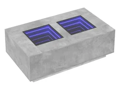 Mesa de centro con Infinity LED gris hormigón 116x69x40 cm