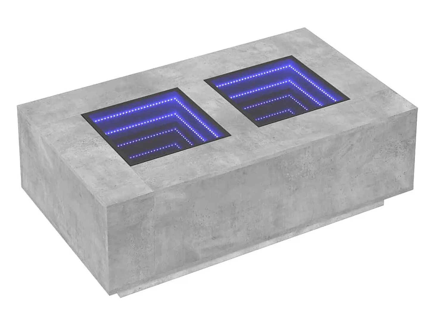Mesa de centro con Infinity LED gris hormigón 116x69x40 cm