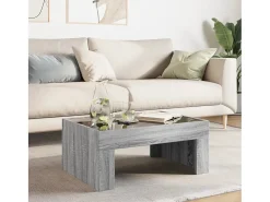 Mesa de centro con Infinity LED gris Sonoma 70x50x30 cm