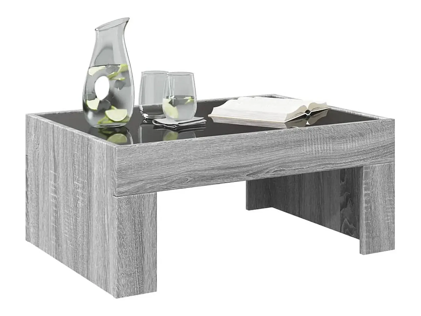 Mesa de centro con Infinity LED gris Sonoma 70x50x30 cm