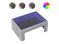 Mesa de centro con Infinity LED gris Sonoma 70x50x30 cm