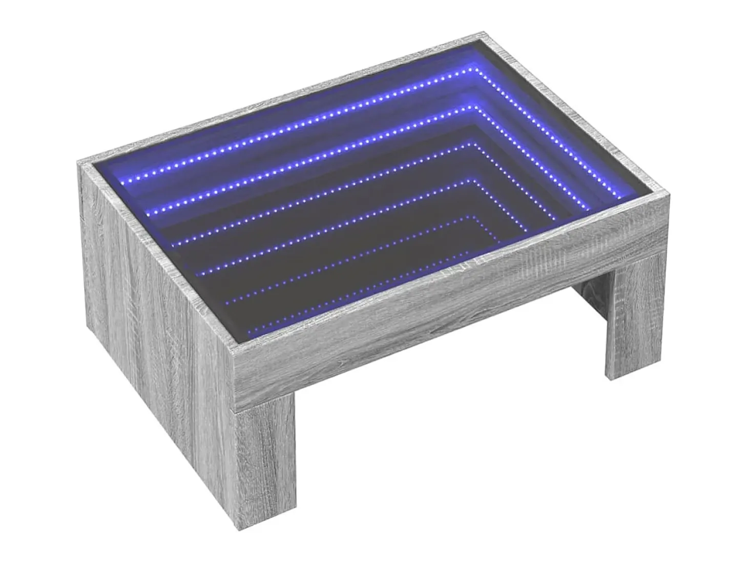 Mesa de centro con Infinity LED gris Sonoma 70x50x30 cm