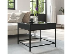 Mesa de centro con Infinity LED negro 50x50x41 cm