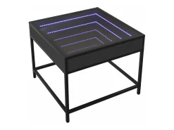 Mesa de centro con Infinity LED negro 50x50x41 cm