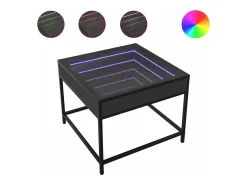 Mesa de centro con Infinity LED negro 50x50x41 cm