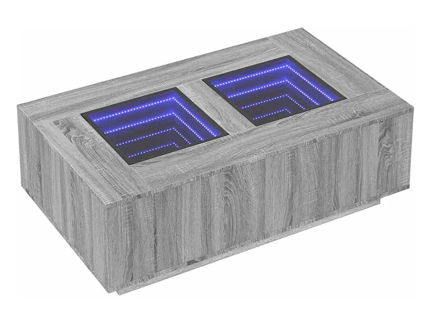 Mesa de centro con Infinity LED gris Sonoma 116x69x40 cm