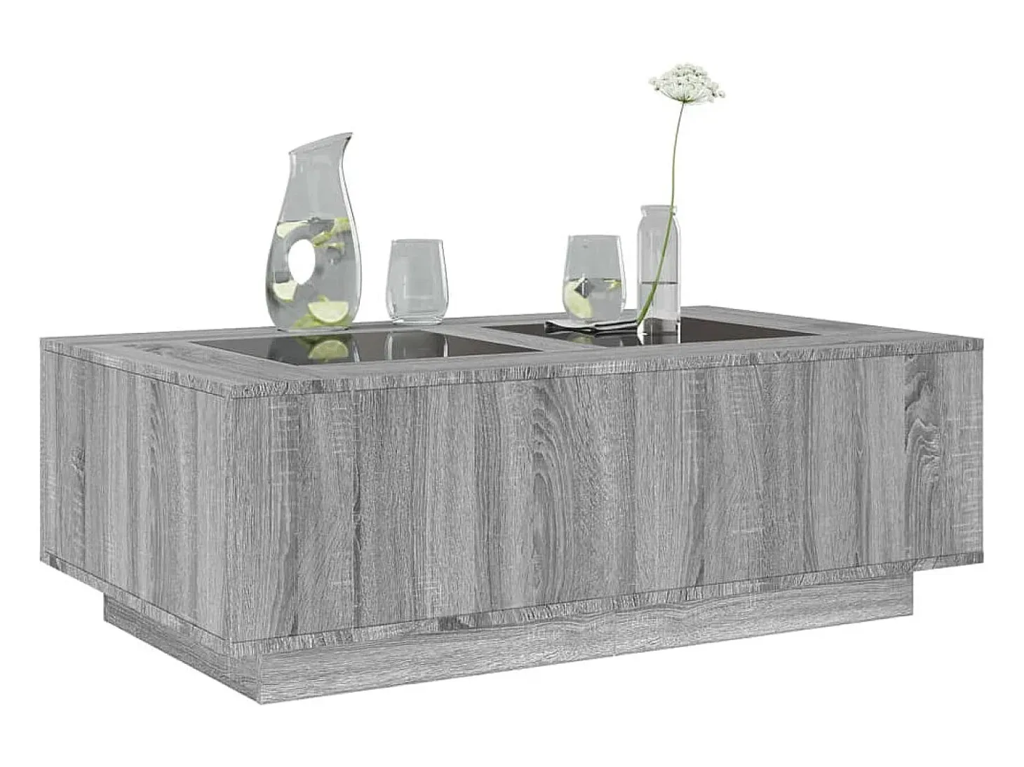 Mesa de centro con Infinity LED gris Sonoma 116x69x40 cm