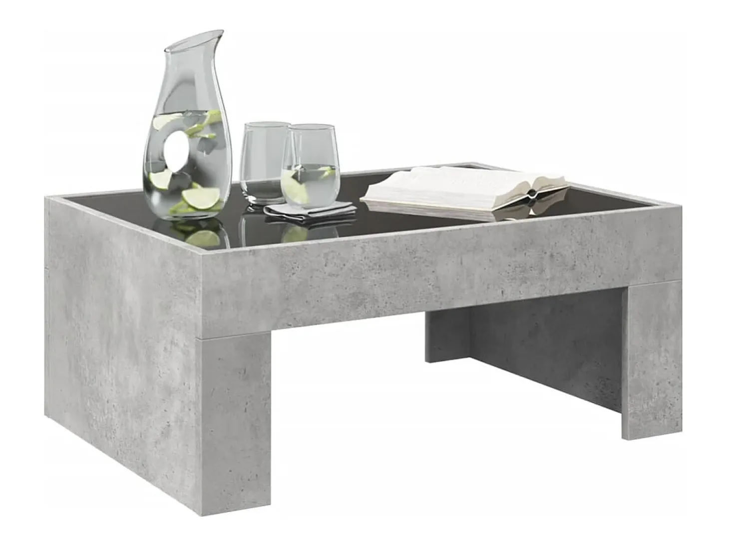 Mesa de centro con Infinity LED gris hormigón 70x50x30 cm