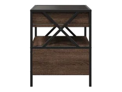 Mesa de centro con Infinity LED marrón roble 40x40x51 cm