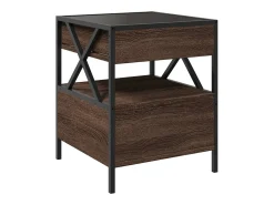 Mesa de centro con Infinity LED marrón roble 40x40x51 cm