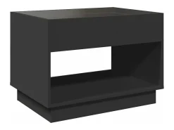 Mesa de centro con Infinity LED negro 70x50x50 cm