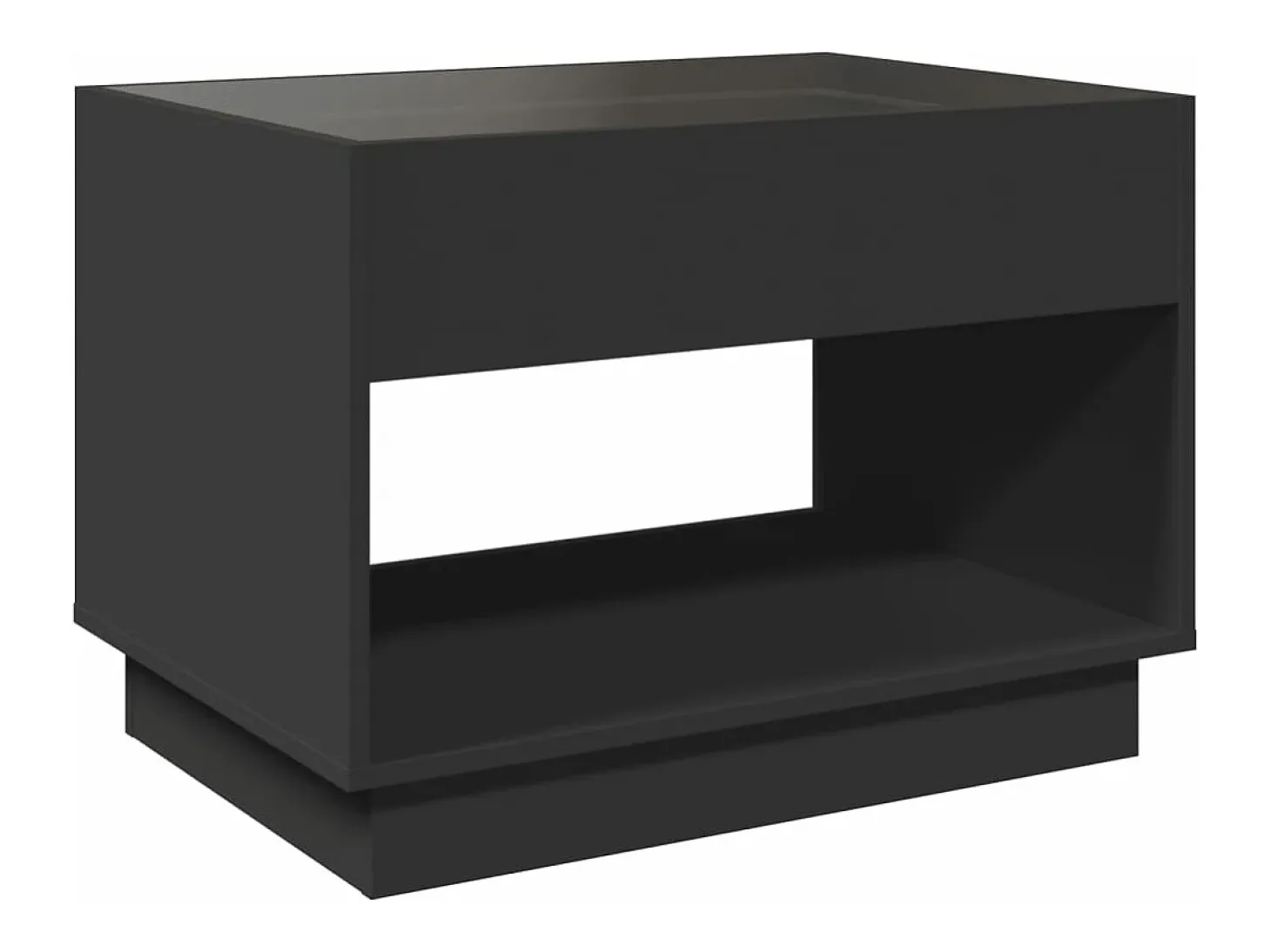 Mesa de centro con Infinity LED negro 70x50x50 cm