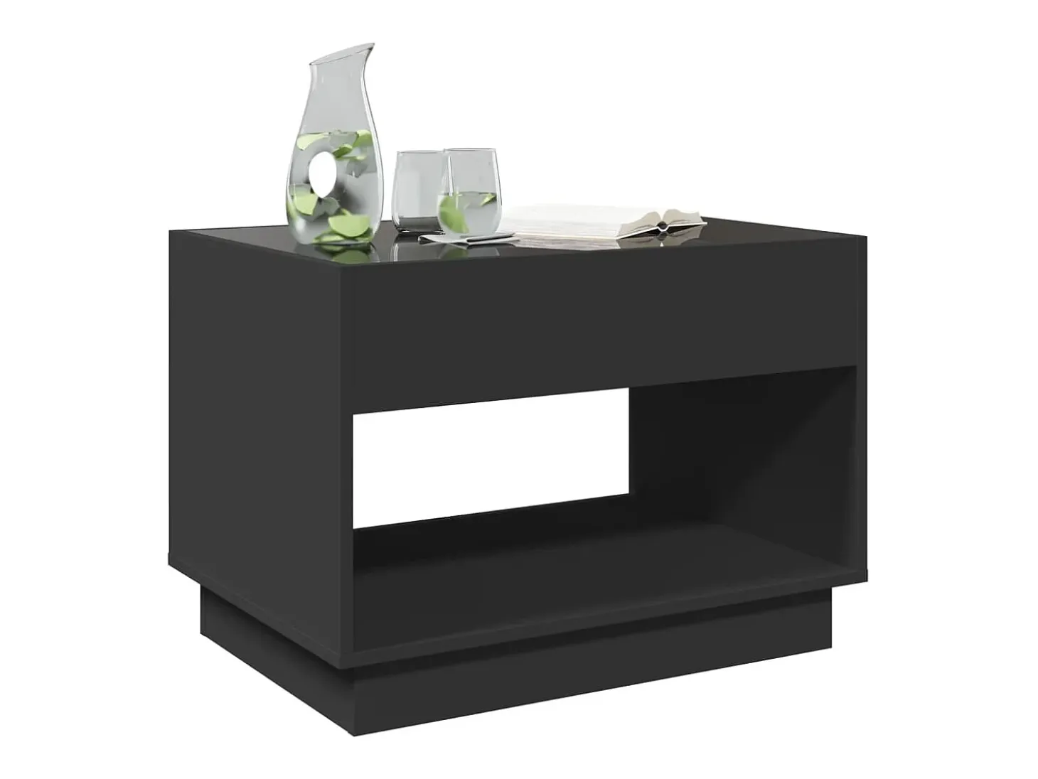 Mesa de centro con Infinity LED negro 70x50x50 cm