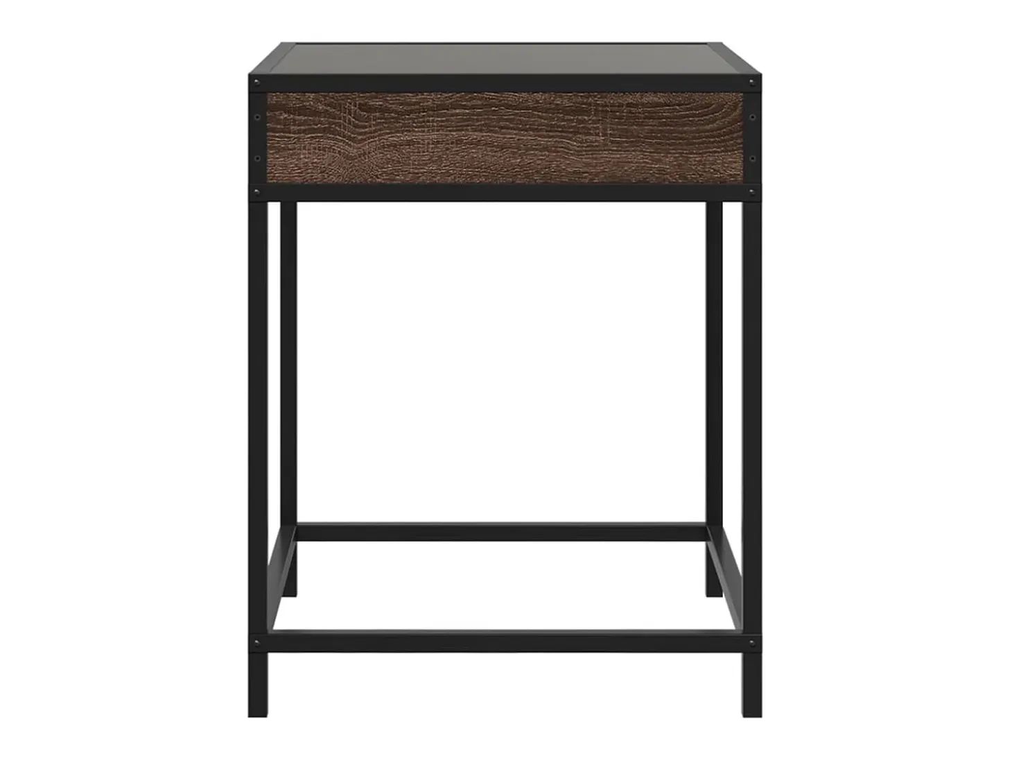 Mesa de centro con Infinity LED marrón roble 40x40x51 cm