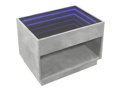 Mesa de centro con Infinity LED gris hormigón 70x50x50 cm