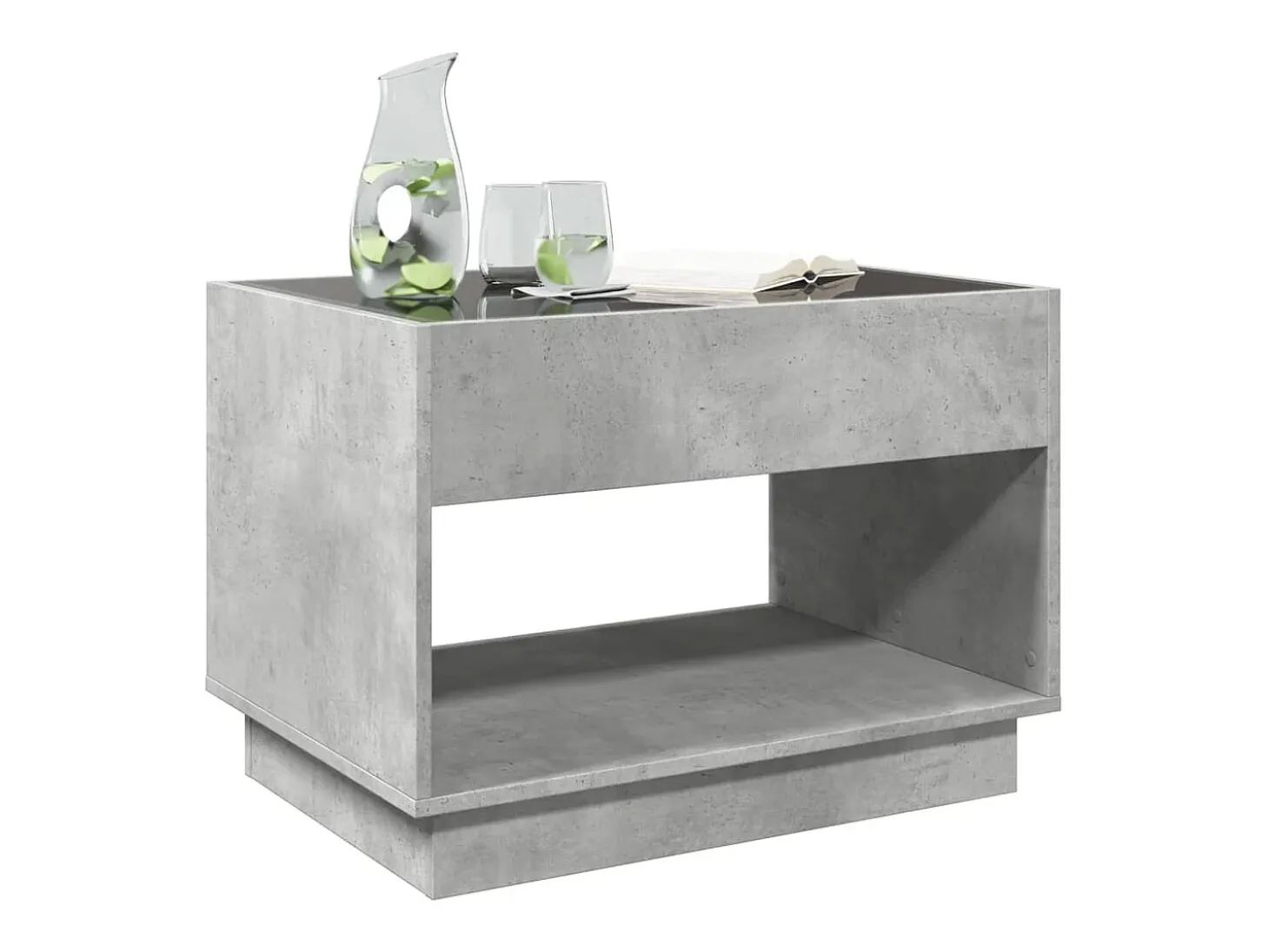 Mesa de centro con Infinity LED gris hormigón 70x50x50 cm