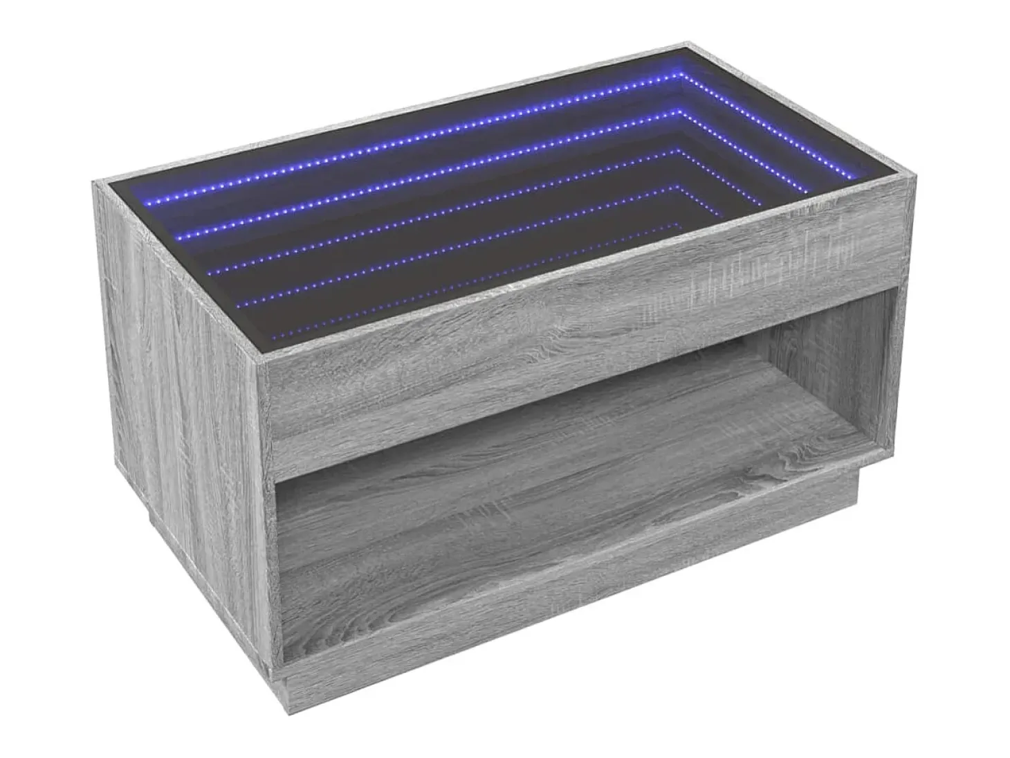 Mesa de centro con Infinity LED gris Sonoma 90x50x50 cm