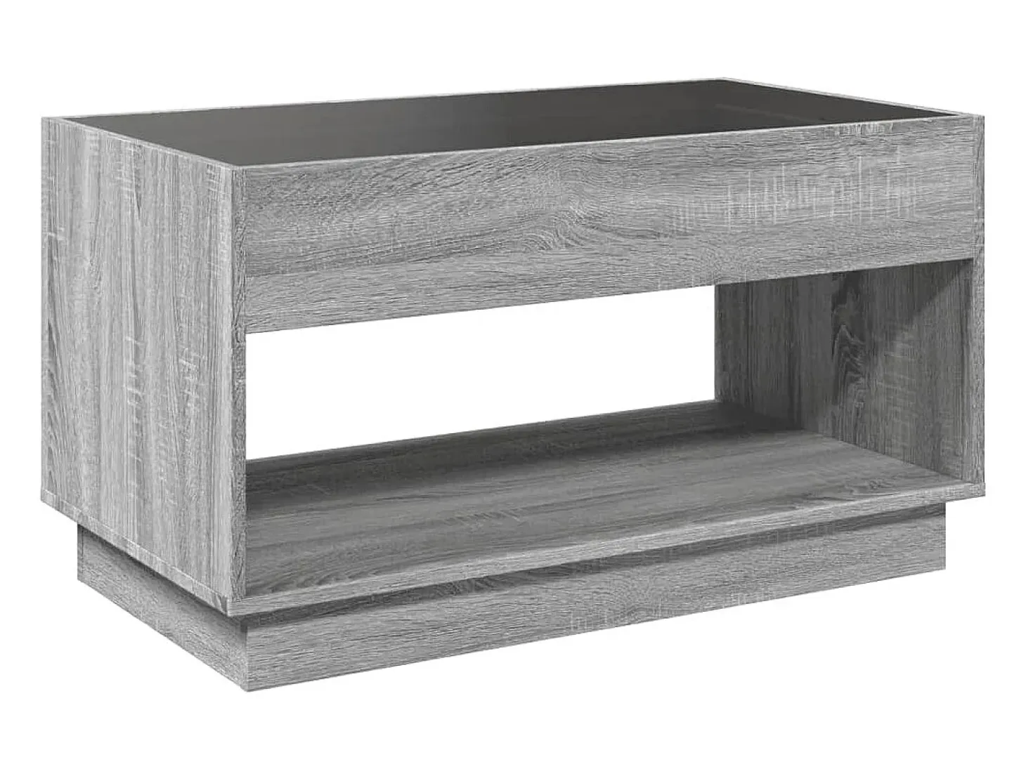 Mesa de centro con Infinity LED gris Sonoma 90x50x50 cm