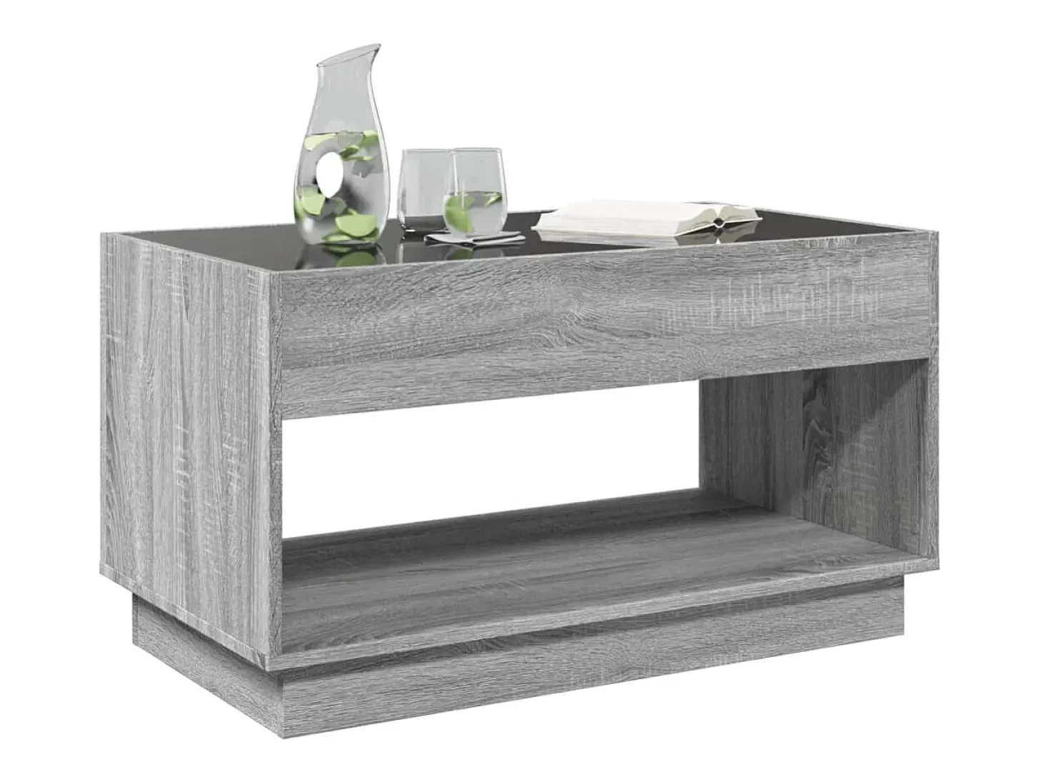Mesa de centro con Infinity LED gris Sonoma 90x50x50 cm