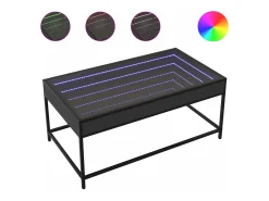 Mesa de centro con Infinity LED negro 90x50x41 cm