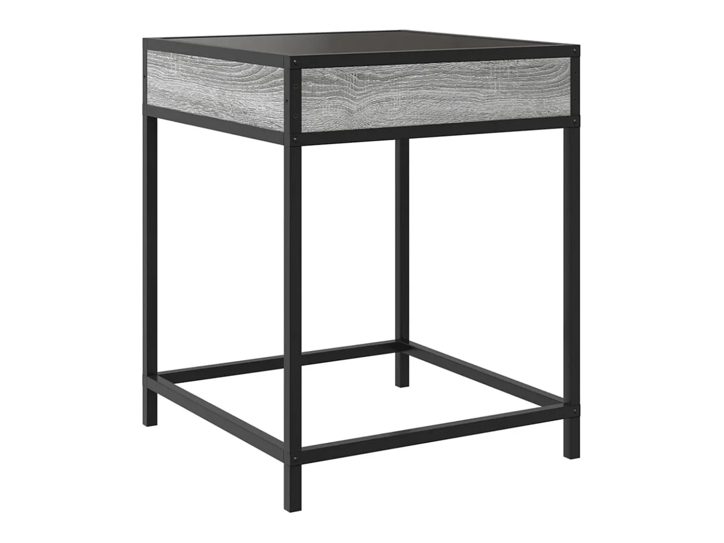 Mesa de centro con Infinity LED gris Sonoma 40x40x51 cm