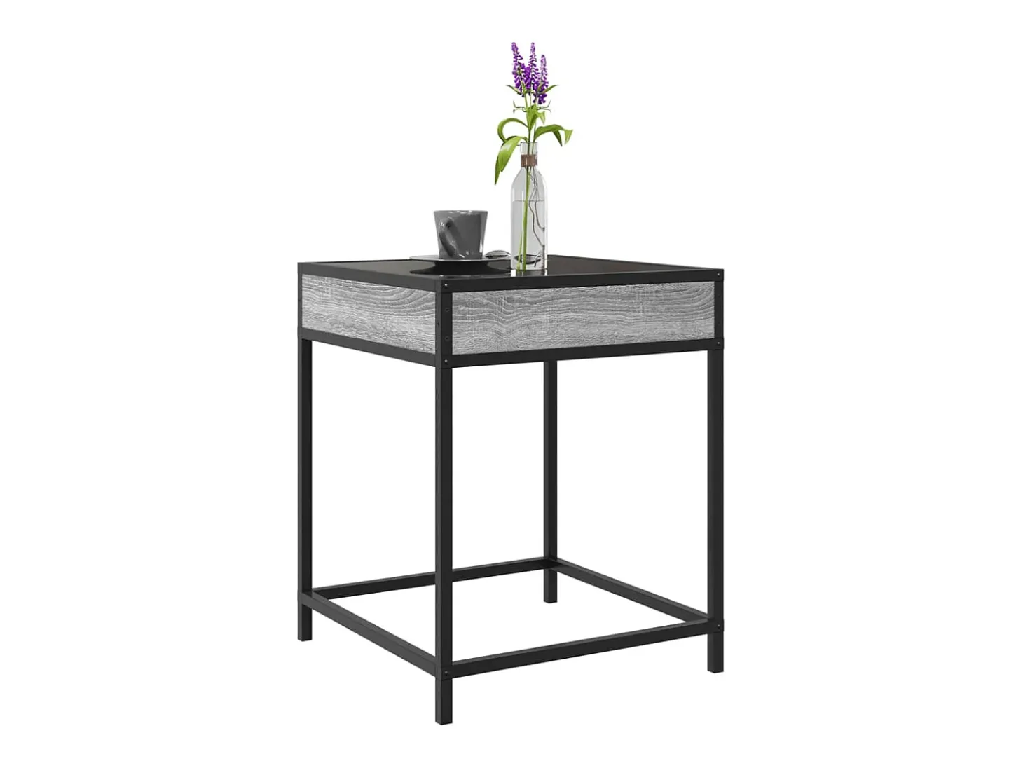 Mesa de centro con Infinity LED gris Sonoma 40x40x51 cm