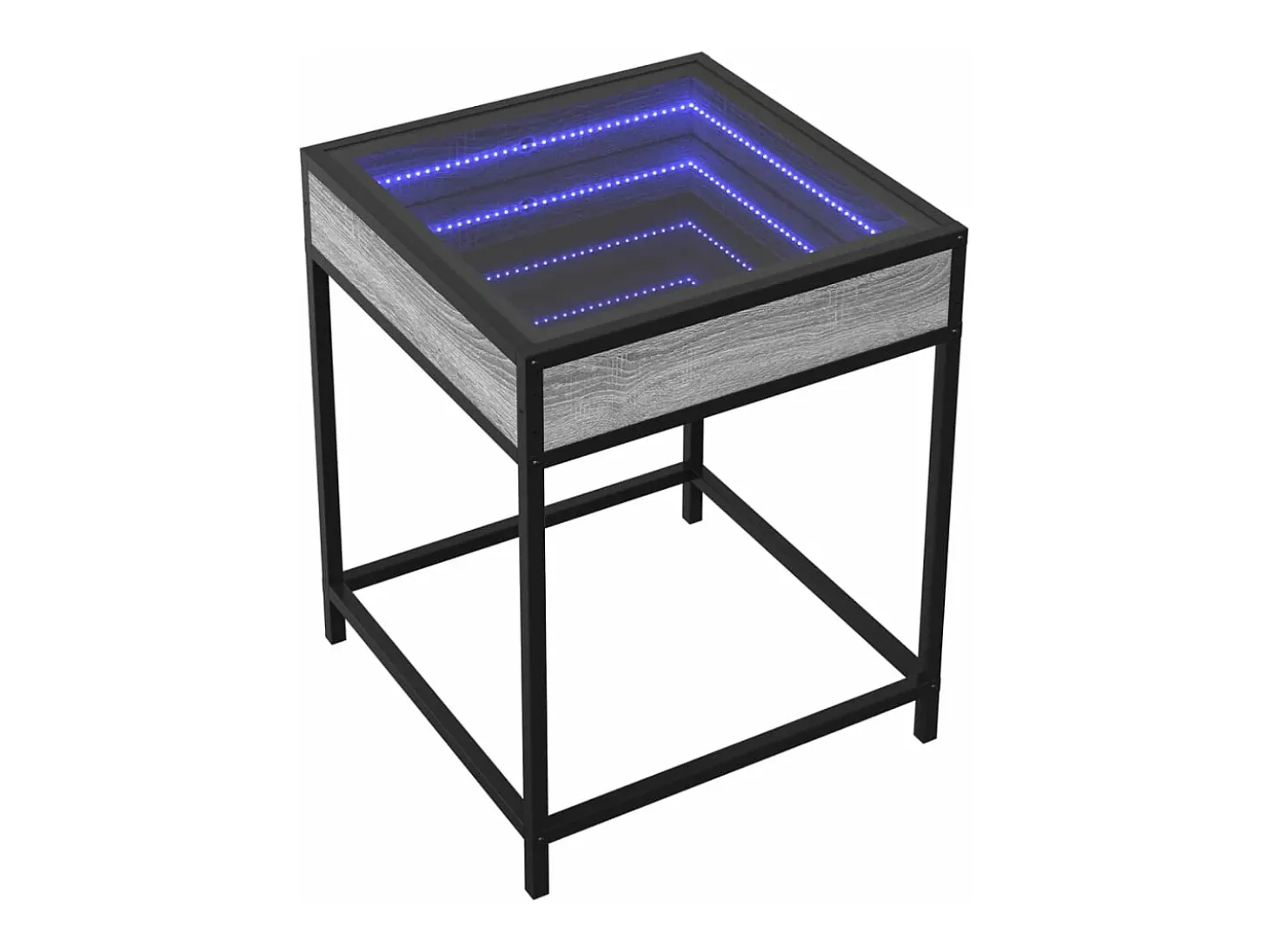 Mesa de centro con Infinity LED gris Sonoma 40x40x51 cm