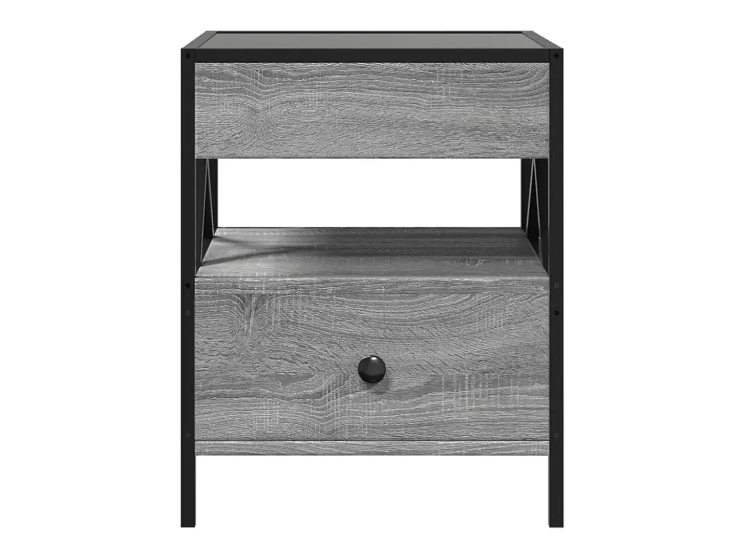Mesa de centro con Infinity LED gris Sonoma 40x40x51 cm