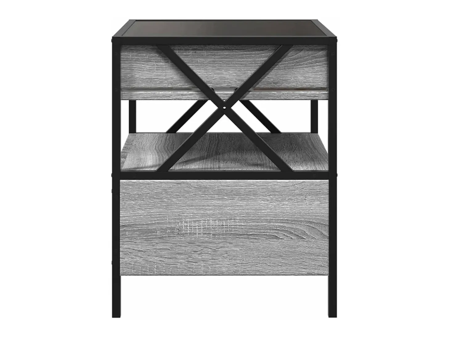 Mesa de centro con Infinity LED gris Sonoma 40x40x51 cm