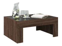 Mesa de centro con Infinity LED marrón roble 70x50x30 cm