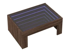 Mesa de centro con Infinity LED marrón roble 70x50x30 cm