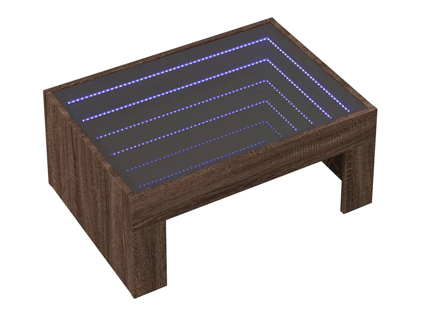 Mesa de centro con Infinity LED marrón roble 70x50x30 cm