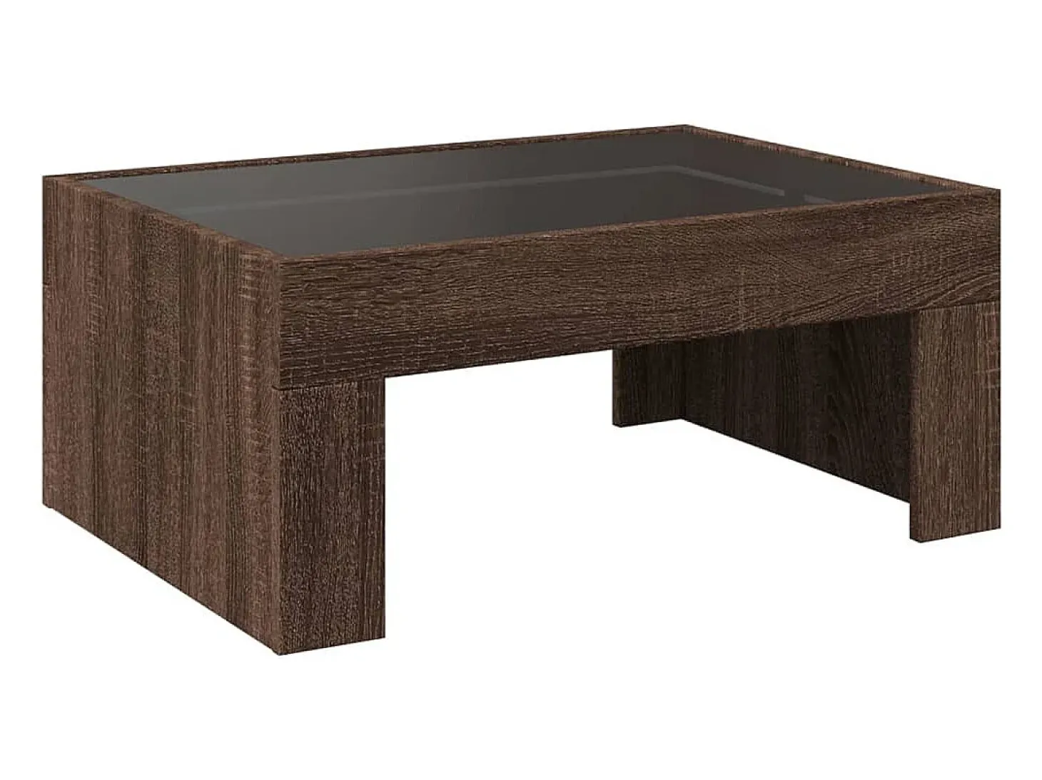 Mesa de centro con Infinity LED marrón roble 70x50x30 cm