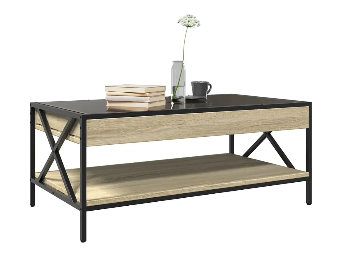 Mesa de centro con Infinity LED roble Sonoma 90x50x38 cm
