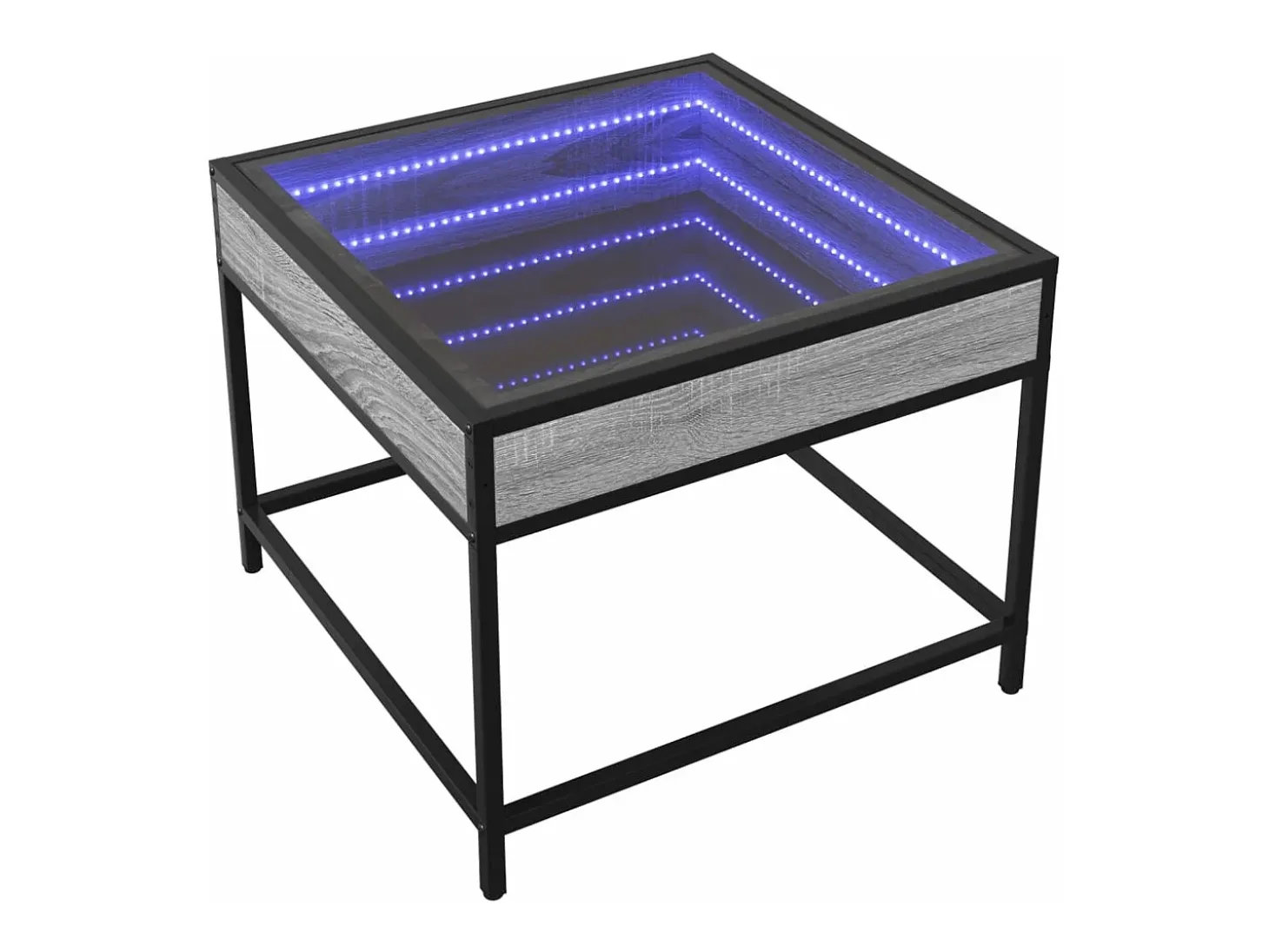 Mesa de centro con Infinity LED gris Sonoma 50x50x41 cm