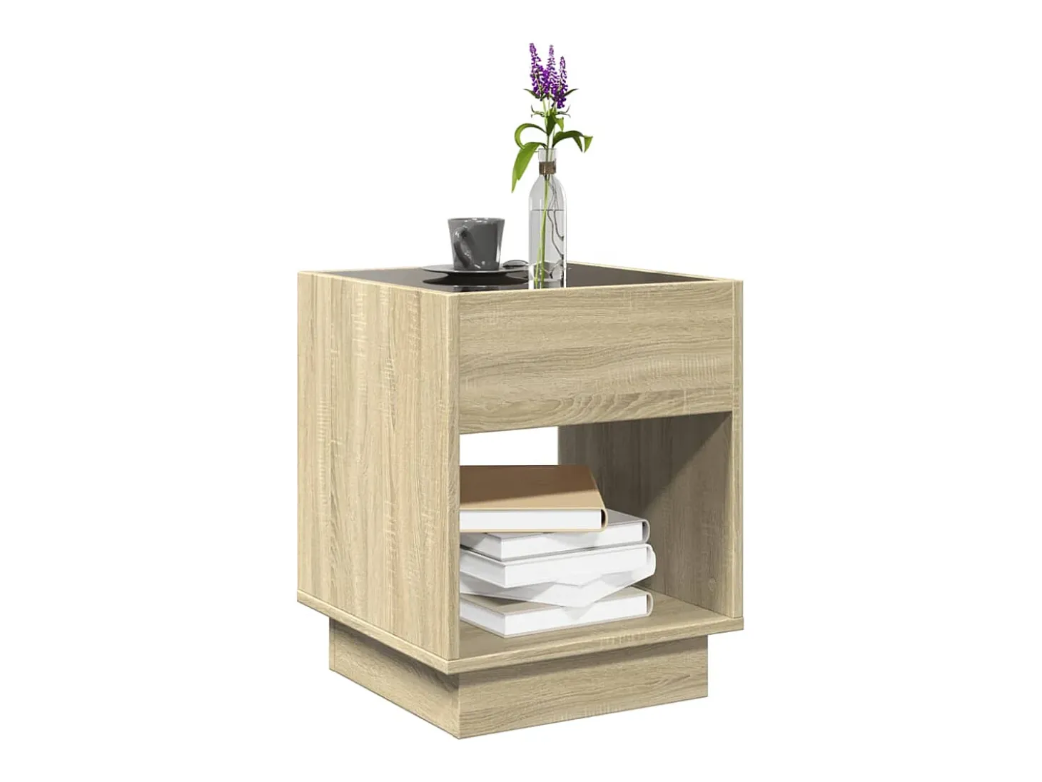 Mesa de centro con Infinity LED roble Sonoma 40x40x50 cm