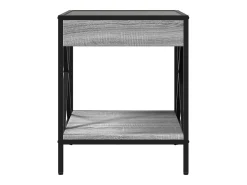 Mesa de centro con Infinity LED gris Sonoma 40x40x49 cm