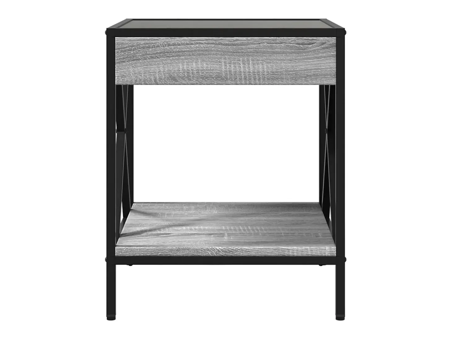 Mesa de centro con Infinity LED gris Sonoma 40x40x49 cm