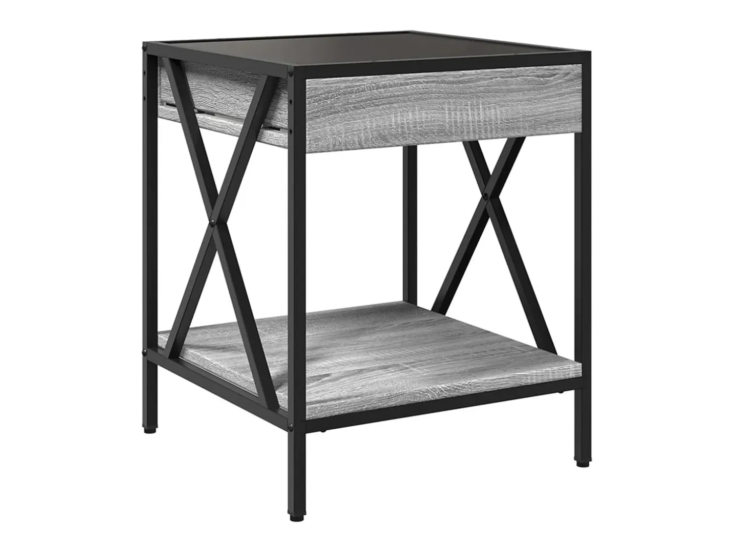 Mesa de centro con Infinity LED gris Sonoma 40x40x49 cm