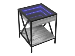 Mesa de centro con Infinity LED gris Sonoma 40x40x49 cm