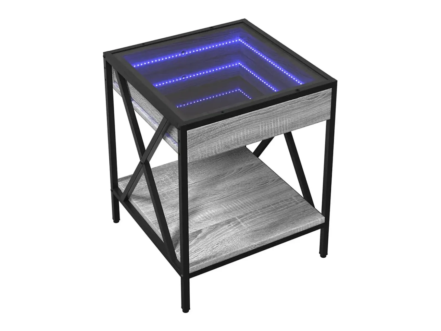 Mesa de centro con Infinity LED gris Sonoma 40x40x49 cm