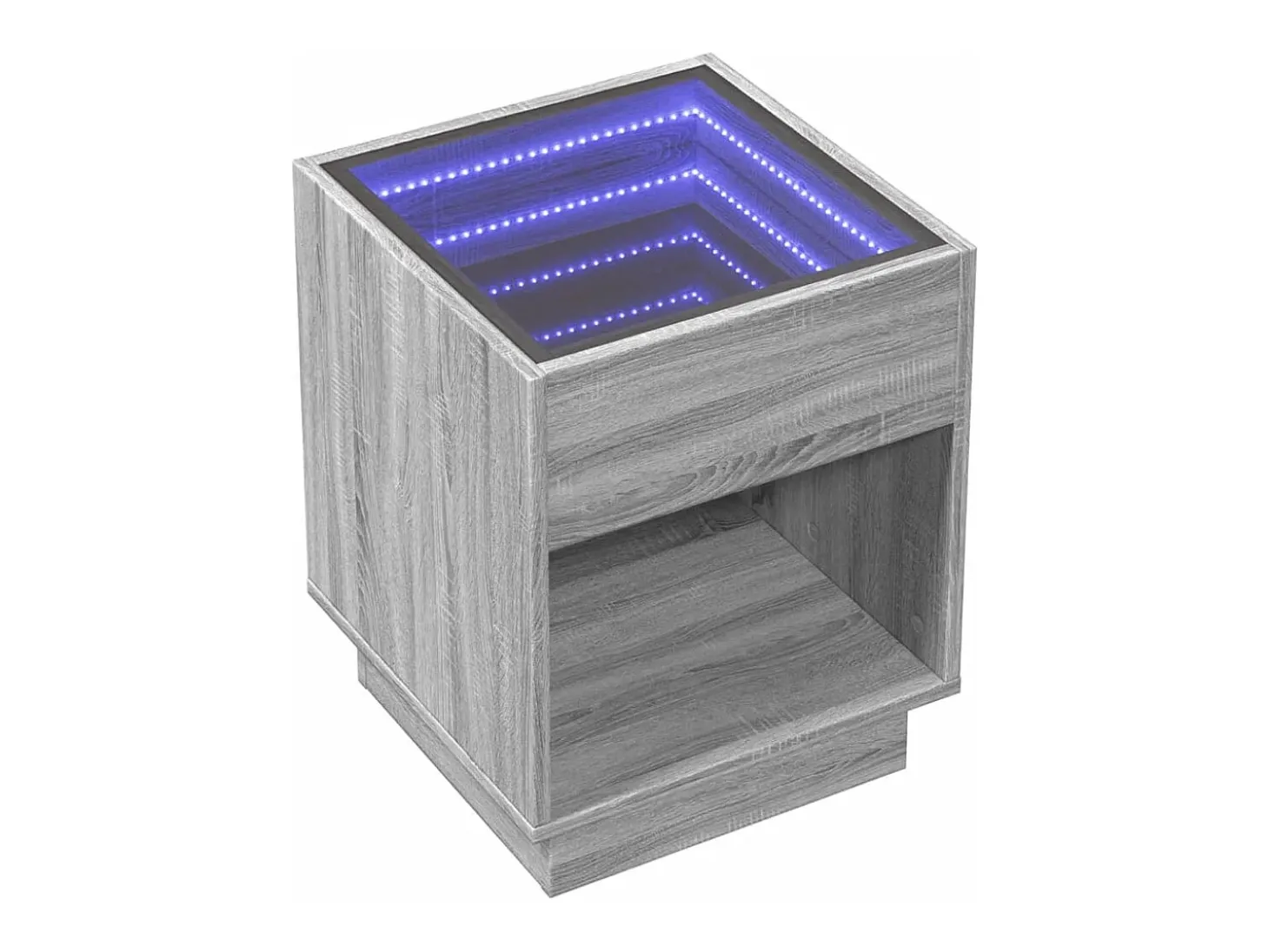 Mesa de centro con Infinity LED gris Sonoma 40x40x50 cm