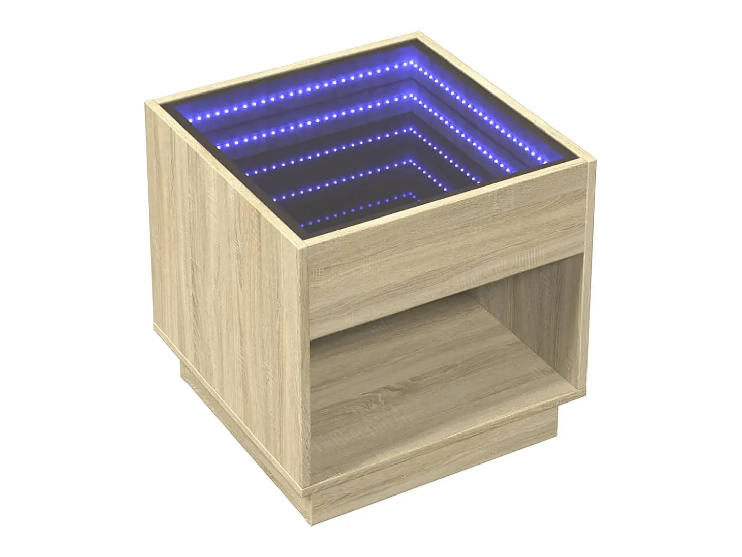 Mesa de centro con Infinity LED roble Sonoma 50x50x50 cm