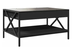 Mesa de centro con Infinity LED negro 70x50x38 cm