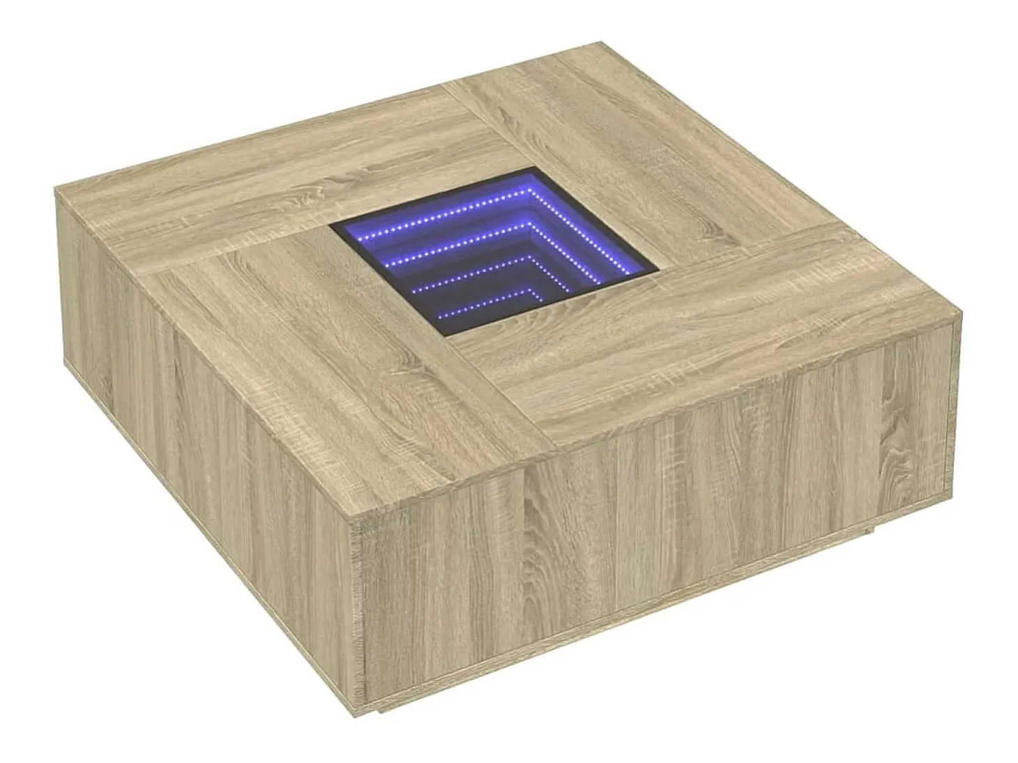 Mesa de centro con Infinity LED roble Sonoma 100x100x40 cm